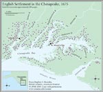 Figure 3.8 English Settlement in the Chesapeake, 1675