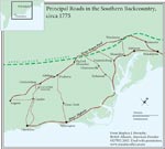 Figure 4.26 Principal Roads in the Southern Backcountry, circa 1775