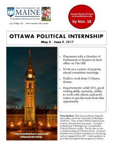 Ottawa political internship flyer