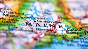 View of a map of Maine