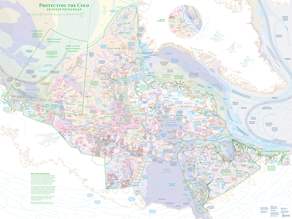 An image showing one side of the The Cold at Inuit Nunangat map.