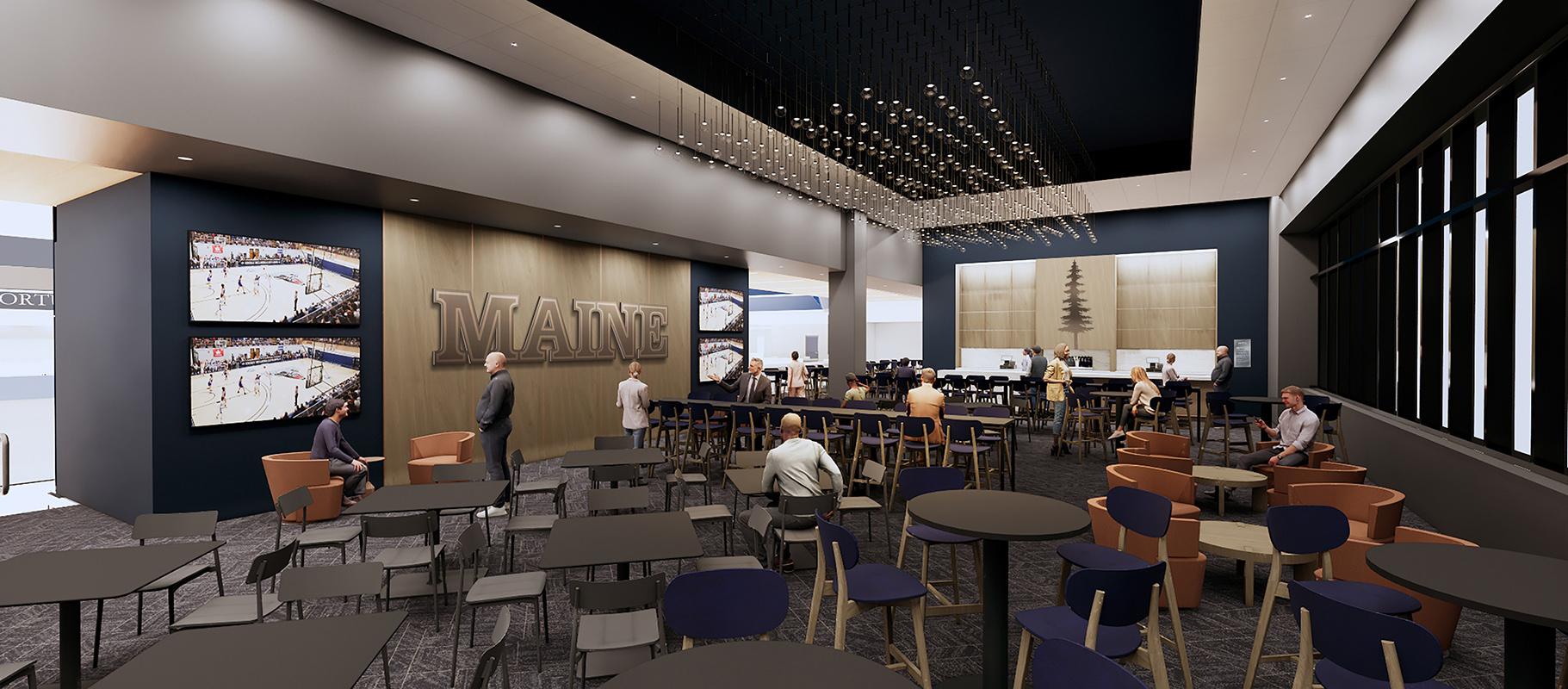 A rendering of a club area in Morse Arena
