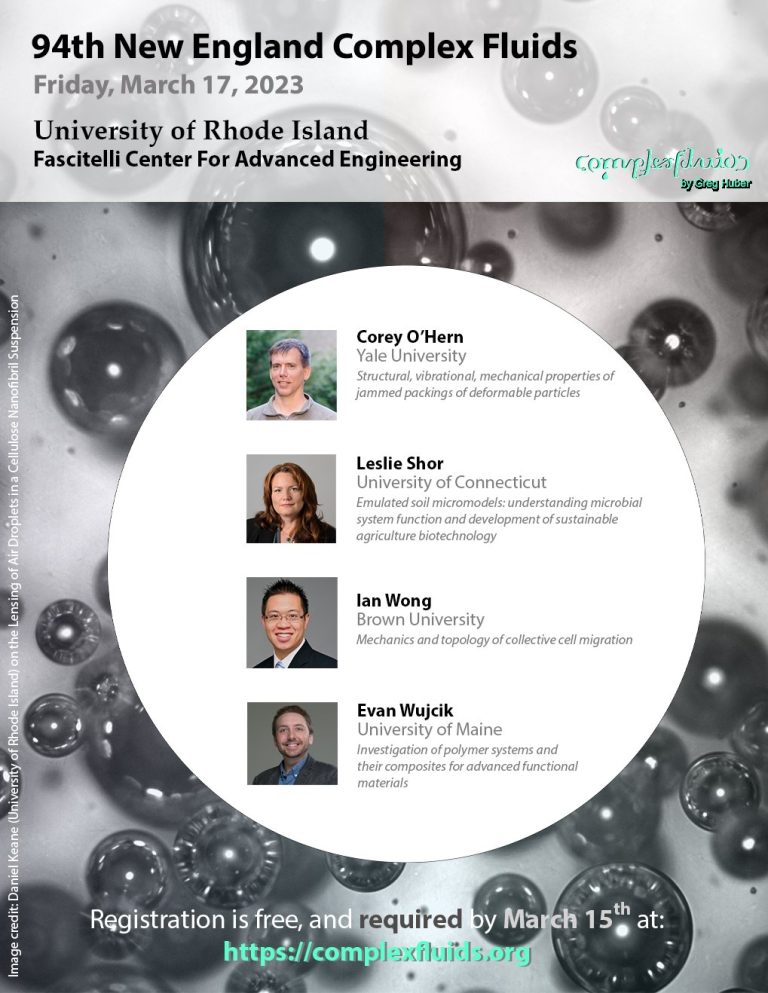 Prof. Wujcik gives invited talk at the 94th New England Complex Fluids Meeting