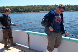 Mike Kersula and participating fishermen jigging on the sentinel survey