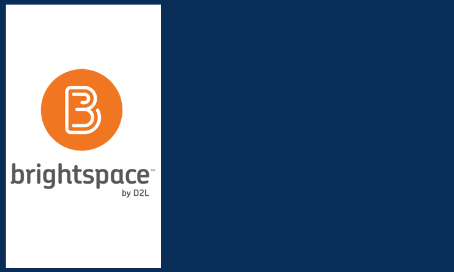 brightspace logo on a blue background