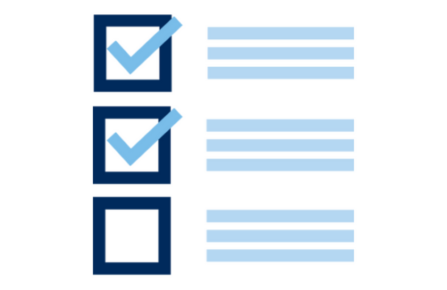 A checklist with UMaine blue colors