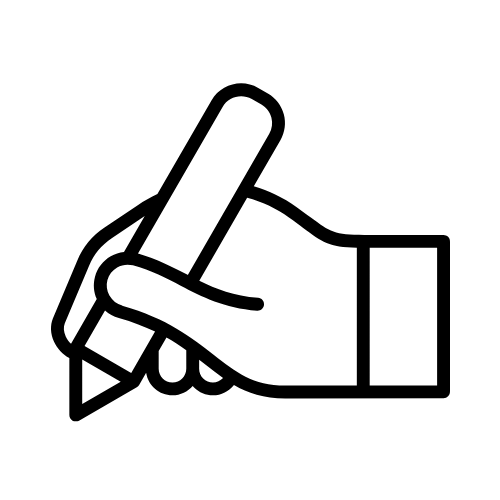 A hand holding a pencil