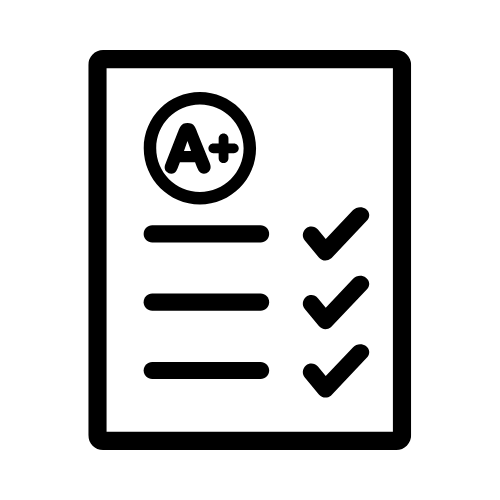 A paper with an "A" grade on the top right corner