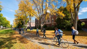 students on the UMaine mall