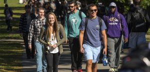 students walking