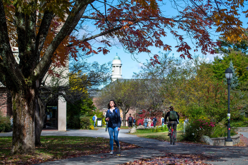 Students walking on campus