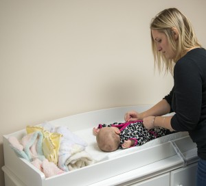 Student with child in Family Room 