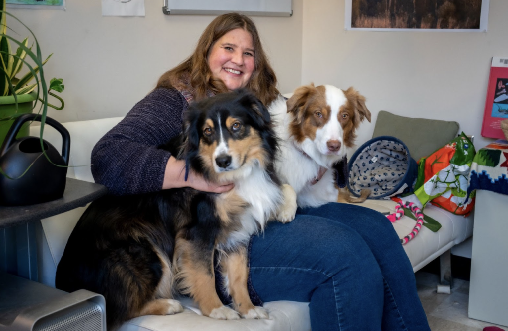 Clarissa Henry and her two dogs