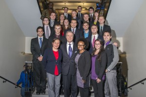 Former Secretary of Defense William Cohen speaks with UMaine SPIA students, 2013