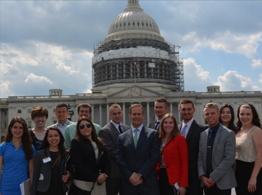 Photo of Cohen DC travel students standing in front of the Capitol Building