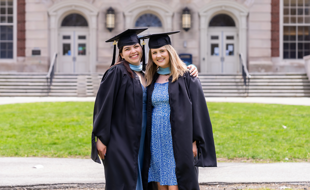 A photo of two graduate students