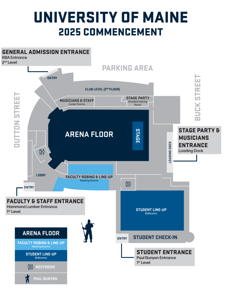 A map of the Cross Insurance Center