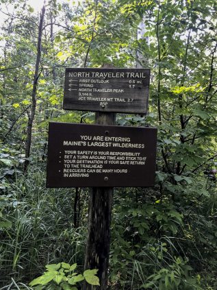 Photo of trail signs in Baxter State Park