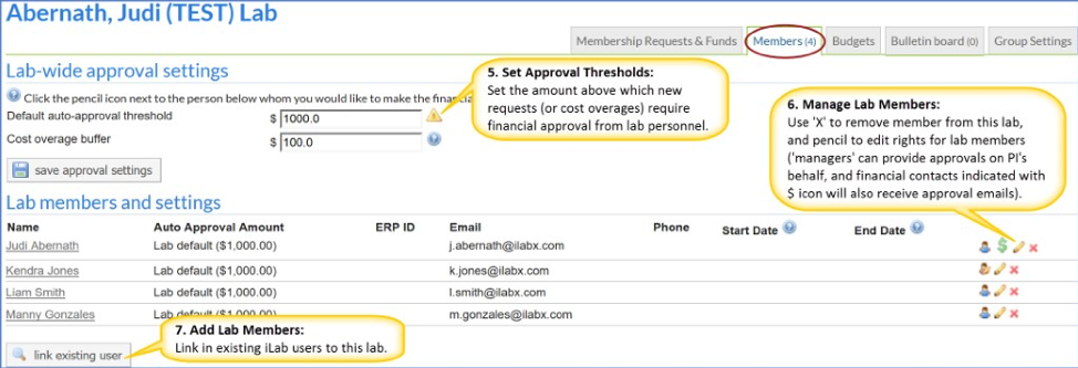 Image of iLab Interface