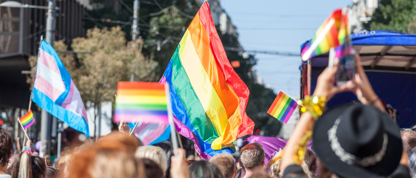 pride flags at parade