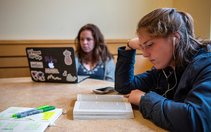 A photo of students studying