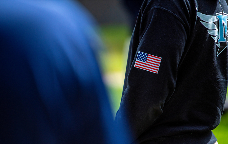 A photo of the American flag on a shirt