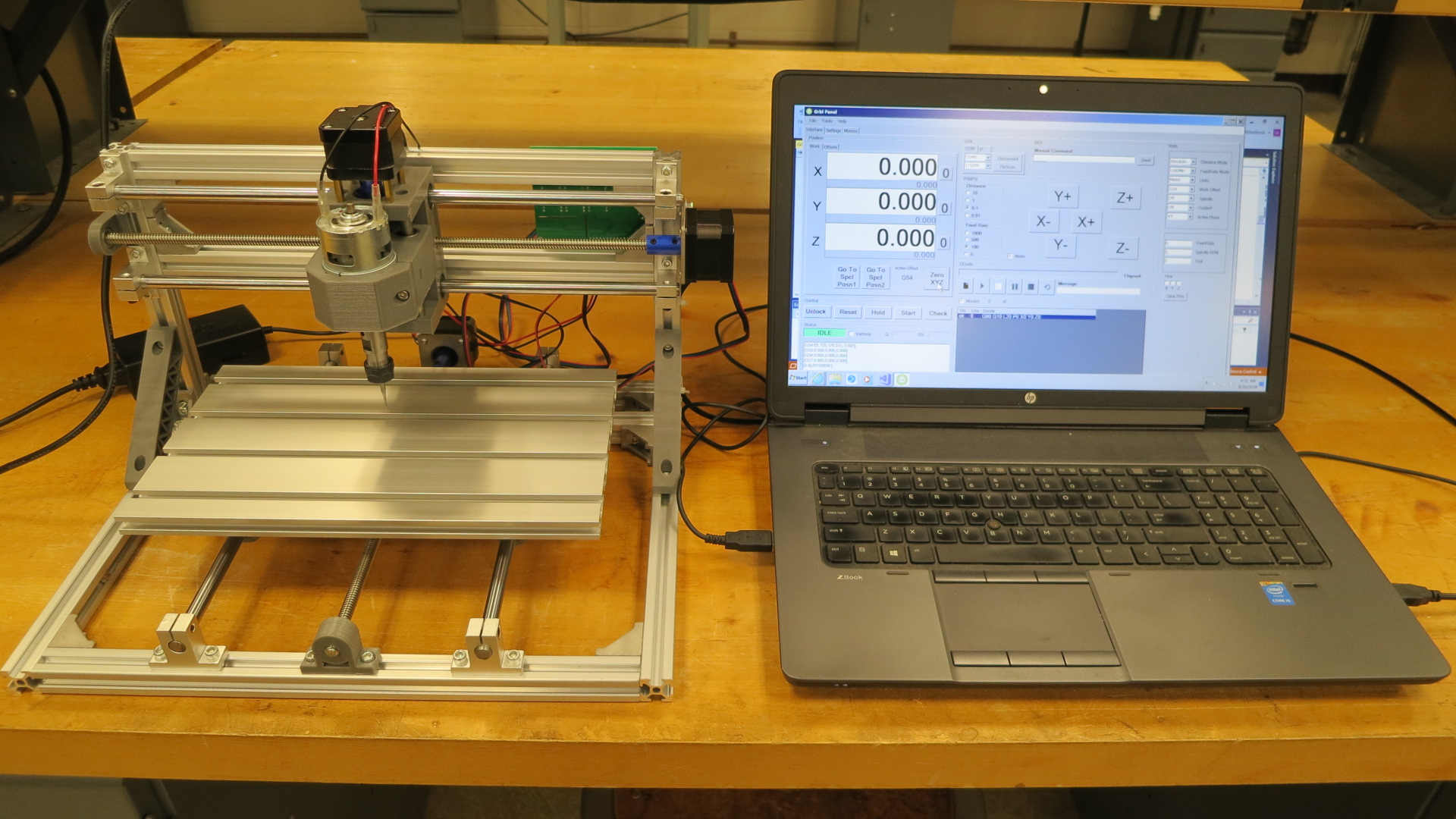 Desktop milling machine run with GRBL Panel software