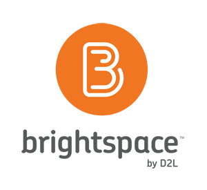 White B in an orange circle with the words under it: brightspace by D2L