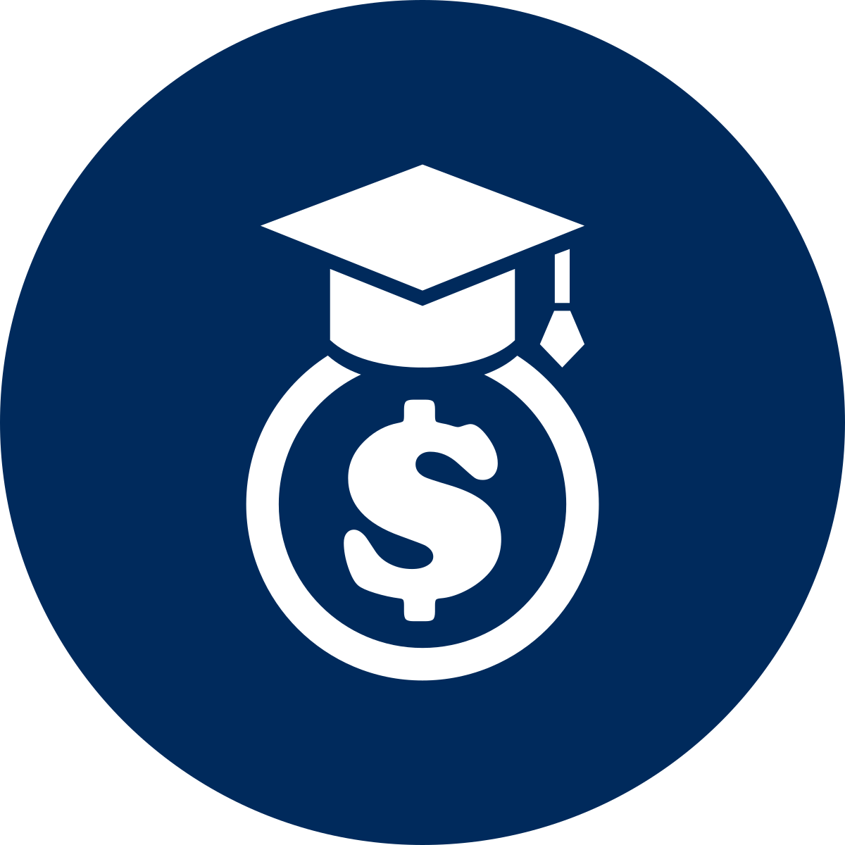 Dollar sign and graduation cap