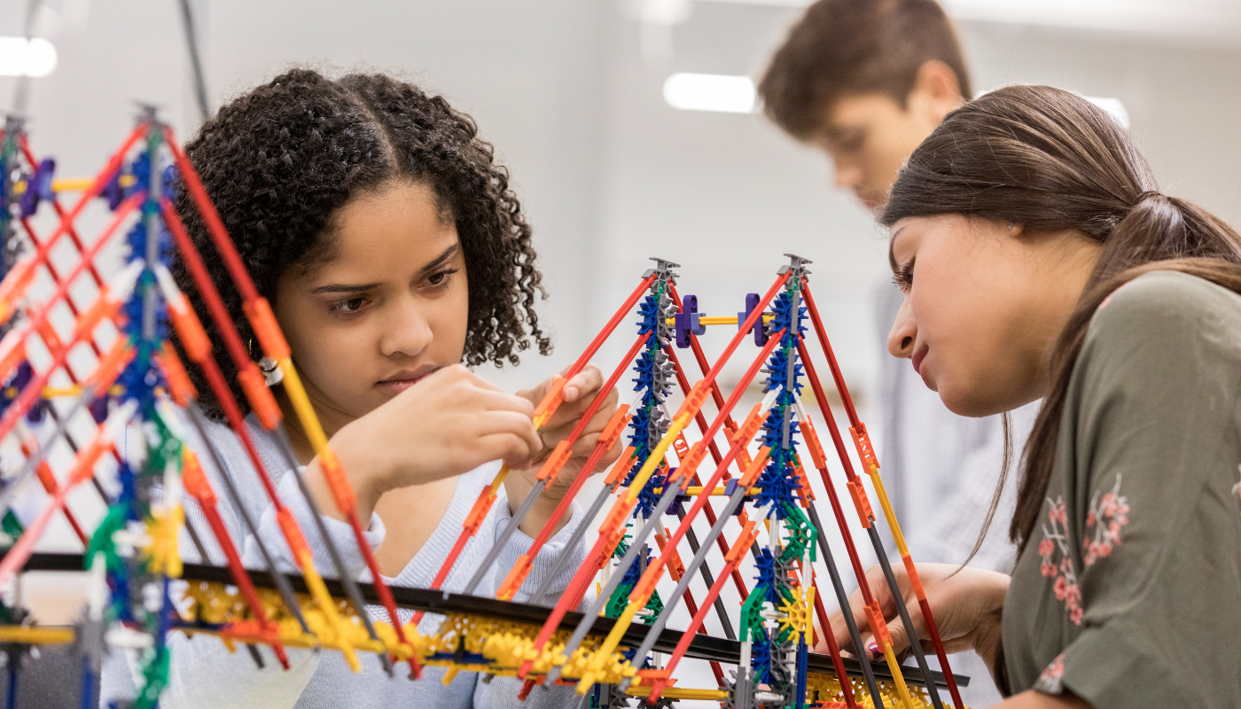 Students build model bridge