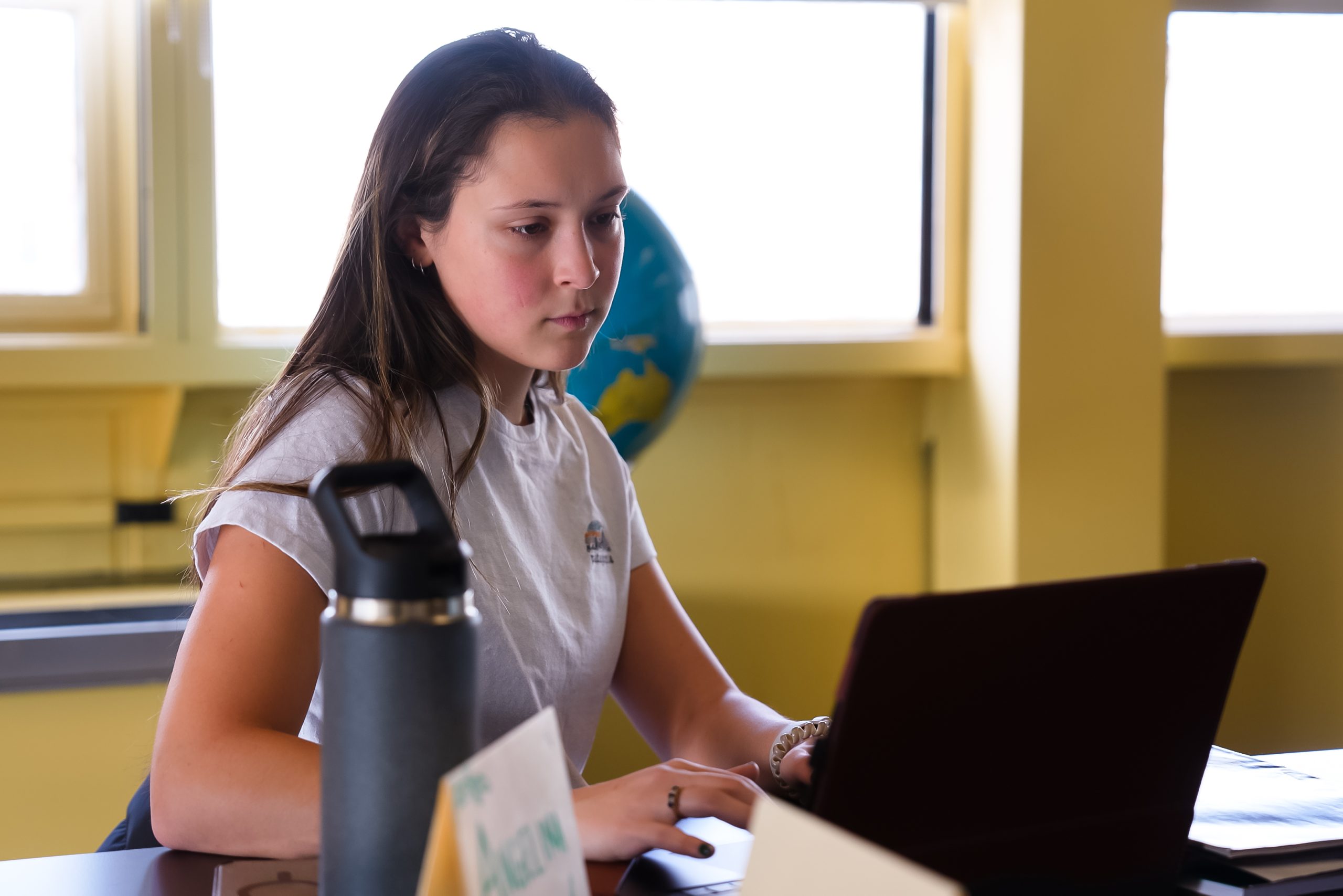 Student in a classroom