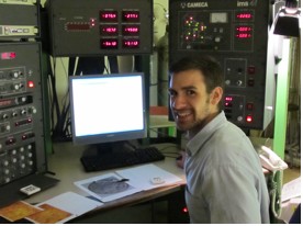 JohnRyan MacGregor analyzing boron isotopes on the ion microprobe at the University of Edinburgh, Scotland in 2011.