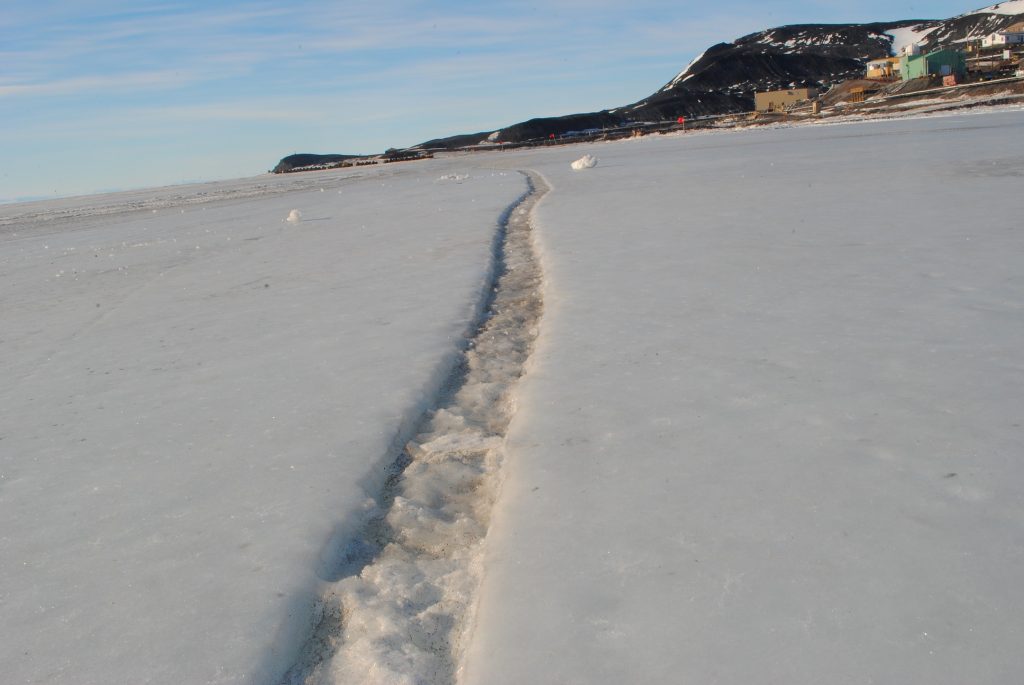 Crack in sea ice