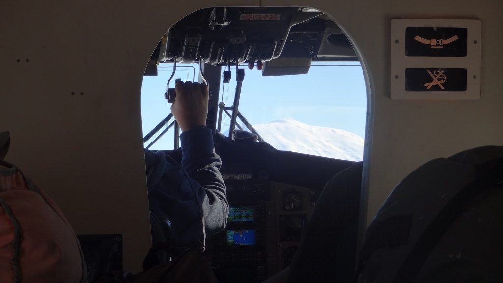 Mt. Erebus from the pilot's window