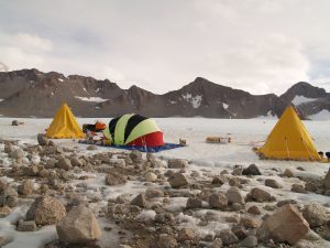Remote camp at Cox Peaks, Scott Glacier, Antarctica.