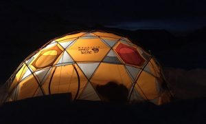 Drill tent at night