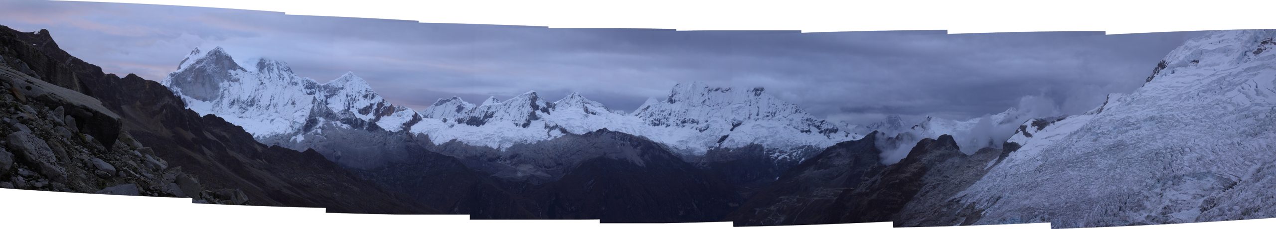 Cordillera Blanca at dusk. Photo credit: Gordon Bromley.
