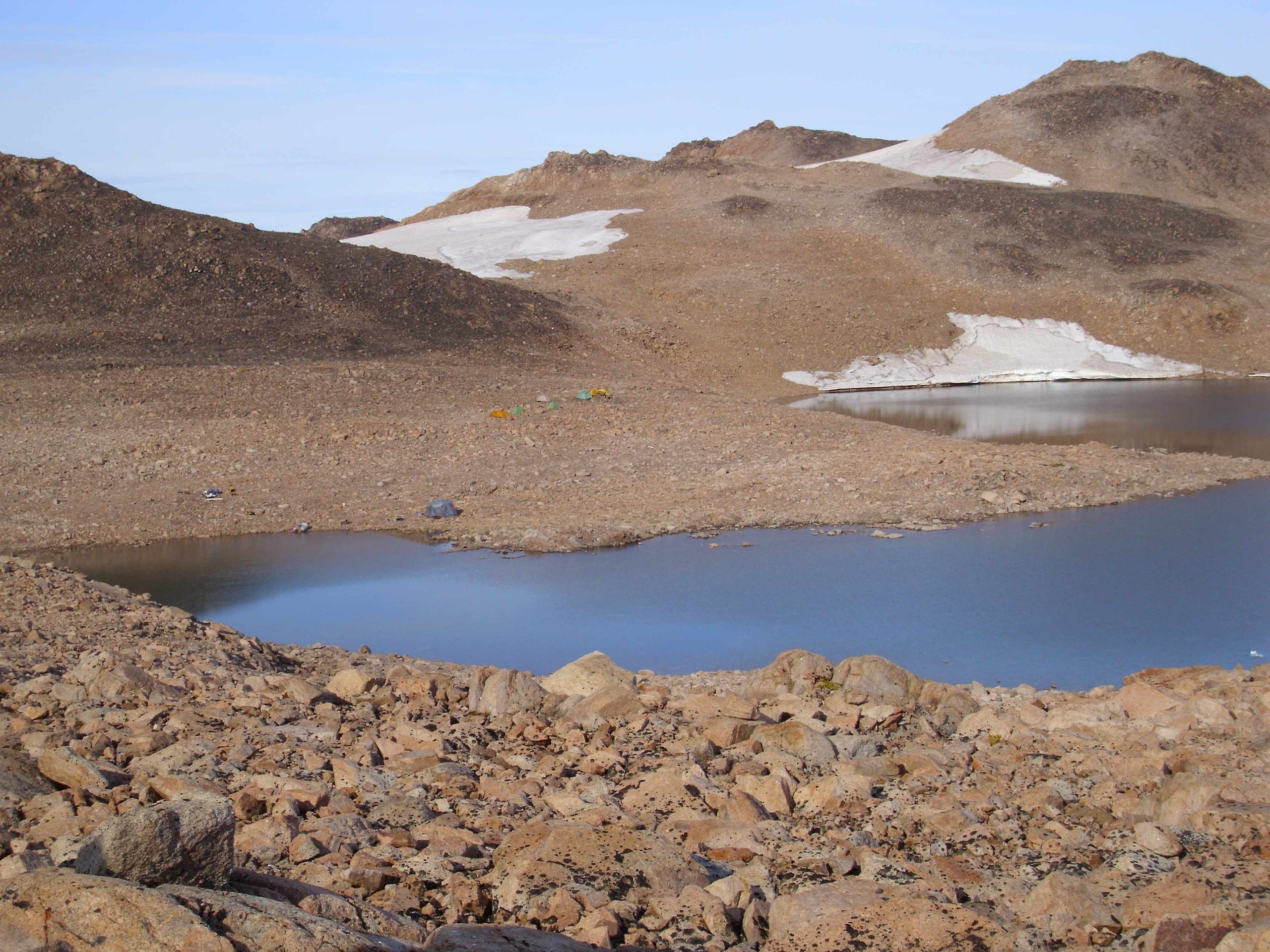 Field camp in Liverpool Land, East Greenland. Photo credit: Amanda Lusas.
