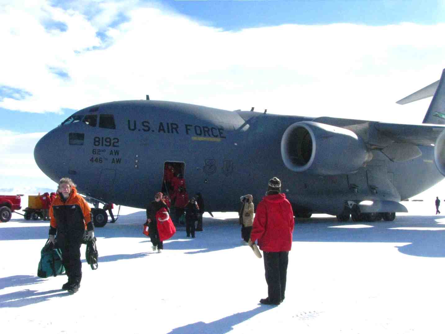 Arrival on the ice.
