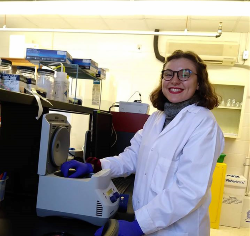 Kai Laspina in the lab