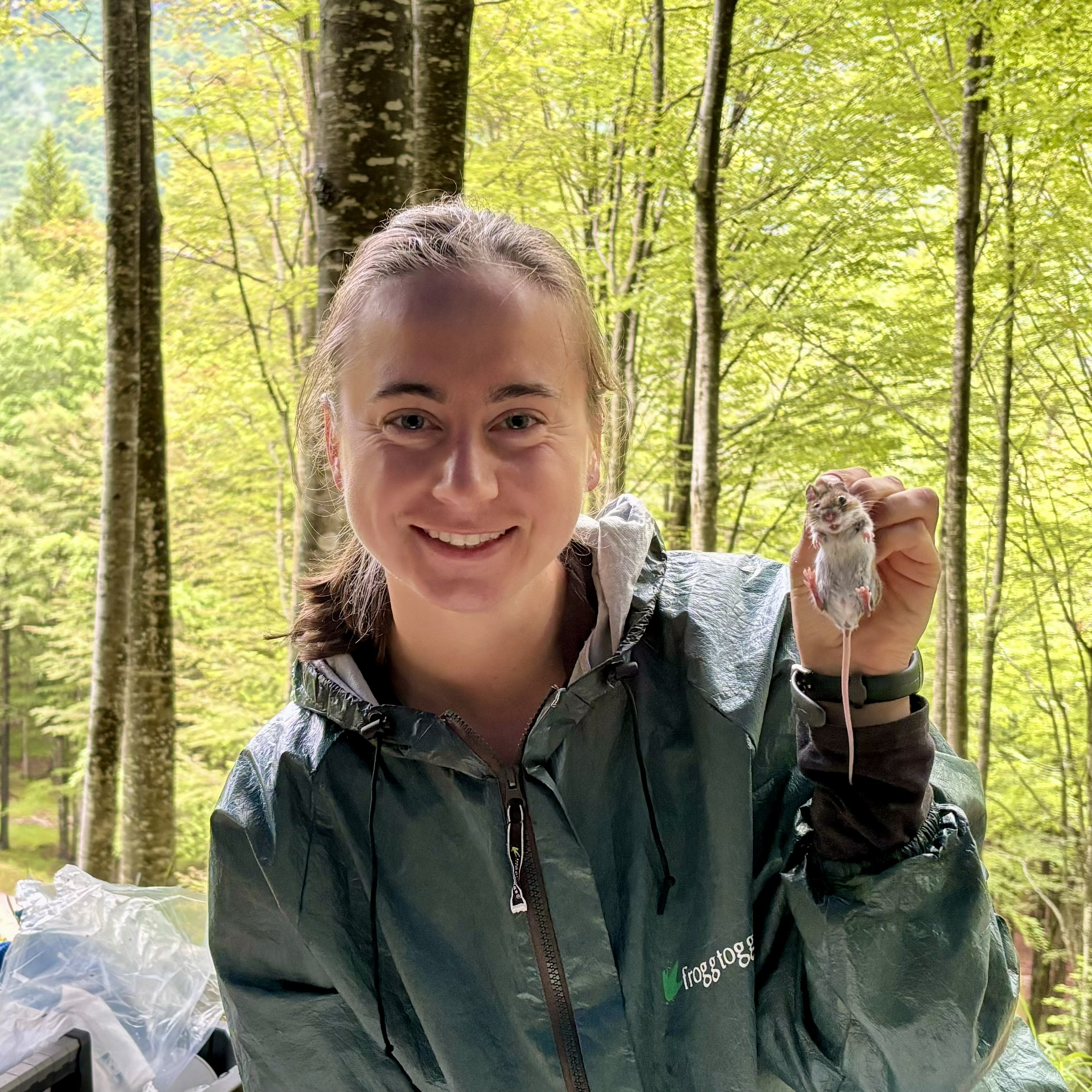 Brigit Humphreys holding a rodent