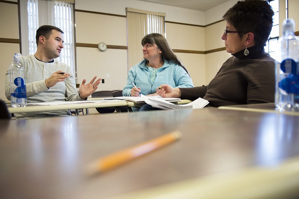 Students in an educational leadership seminar.