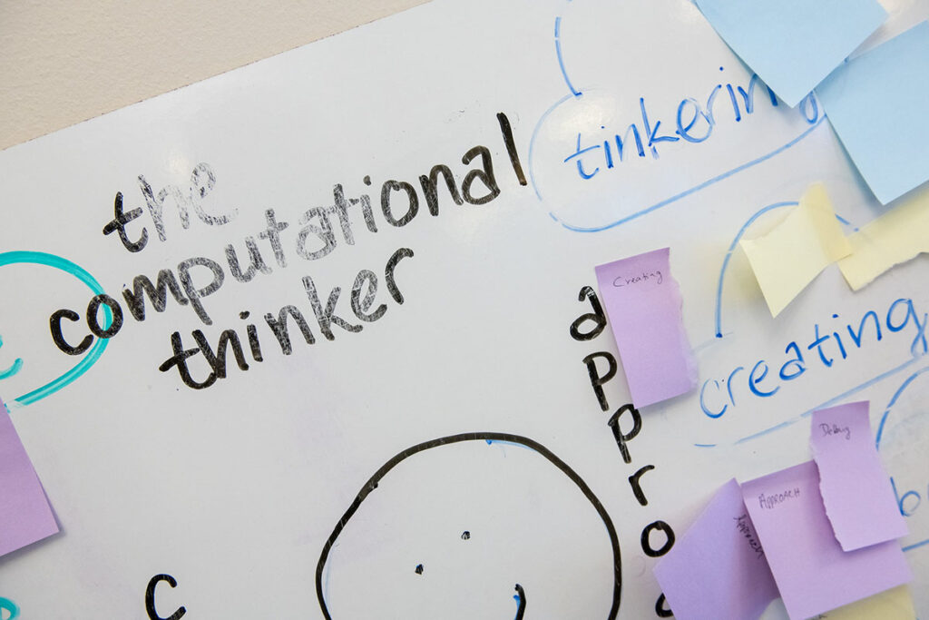 A photo of a white board at a professional development session for teachers.