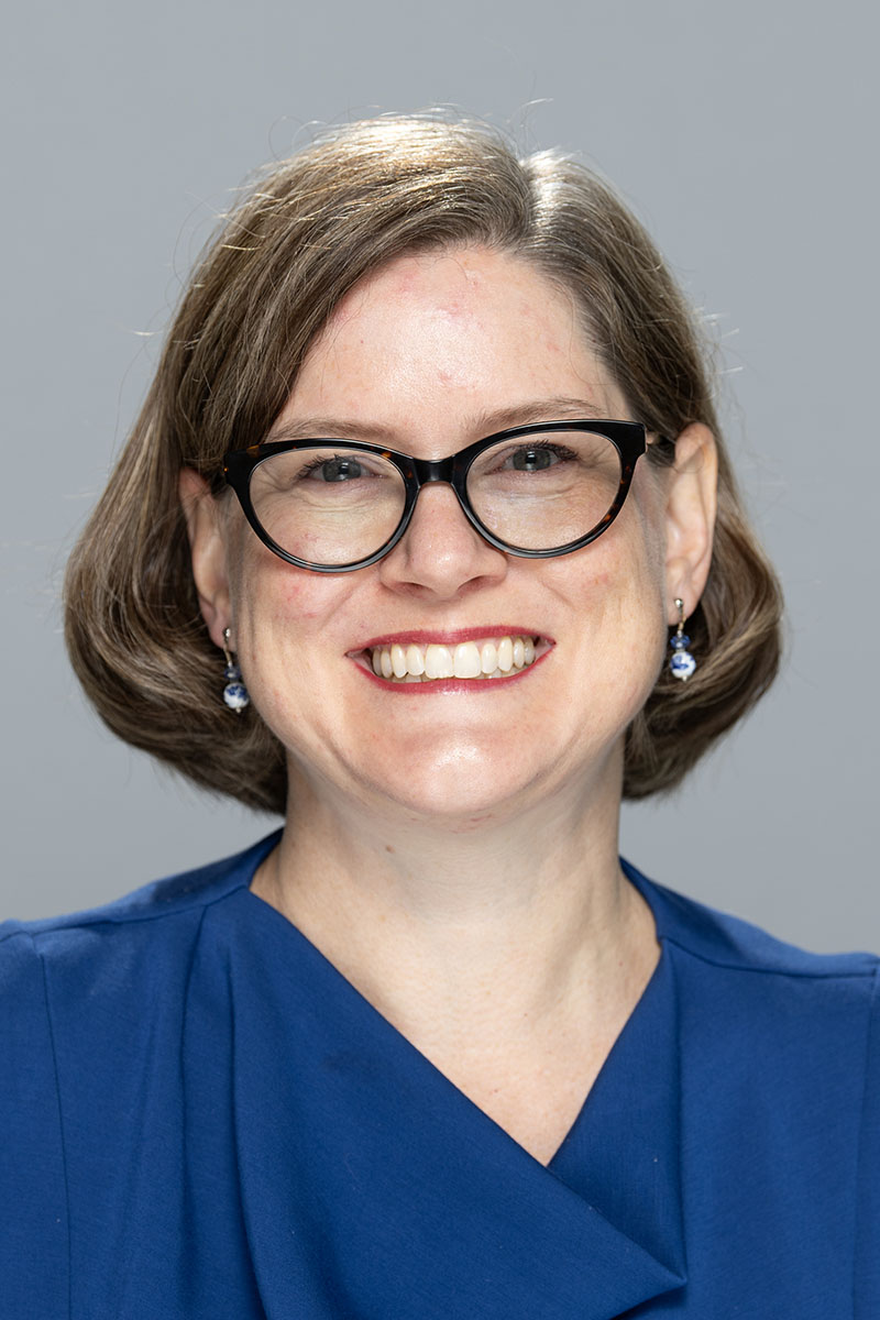 A portrait of Sarah Howorth.