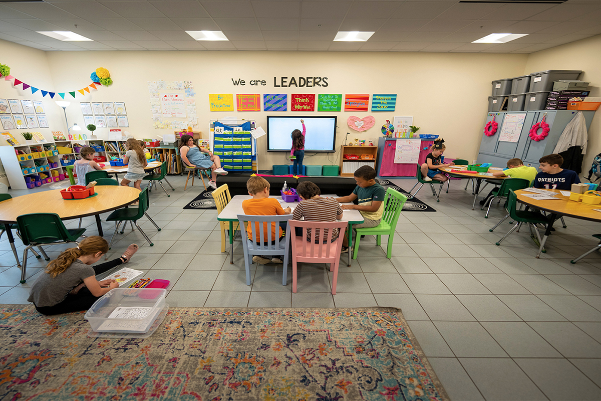 A photo of a classroom at Patricia A. Duran Elementary School in Hermon, Maine.