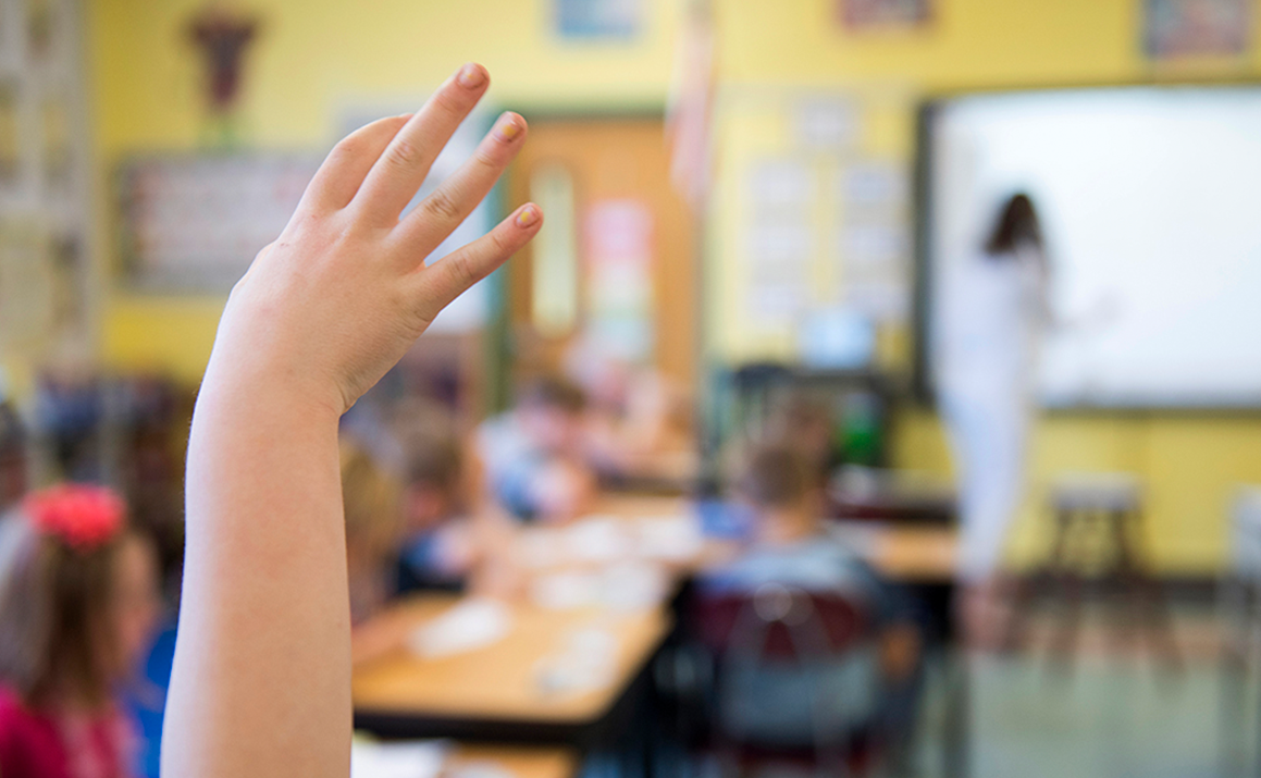 A photo of a raised hand