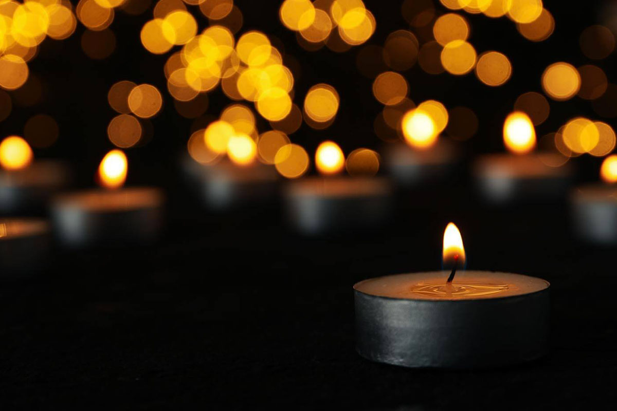 A photo of memorial candles. 