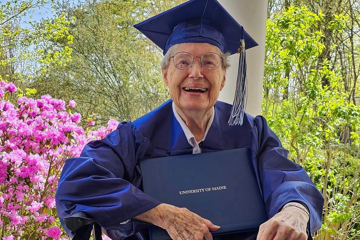 A photo of Joan Alexander in her cap and gown.