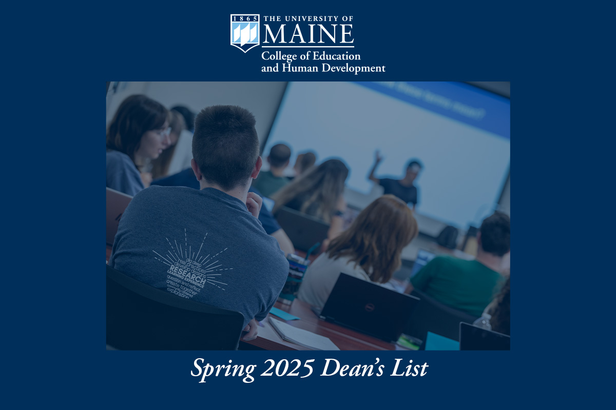 A graphic celebrating the College of Education and Human Development's Spring 2025 Dean's List recipients.
