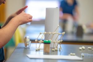 A photo of a student working on a science project.